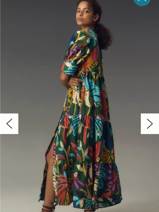 FARM Rio Dresses & Skirts - FARM Rio Vibrant Tropical Print Maxi Dress in Green, Blue, Pink and Yellow